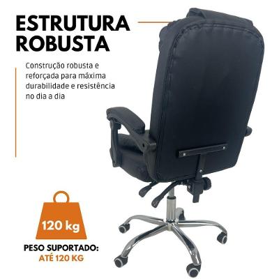 Cadeira De Escritório Presidente Soft Ergonômica Apoio Para Pés Preto