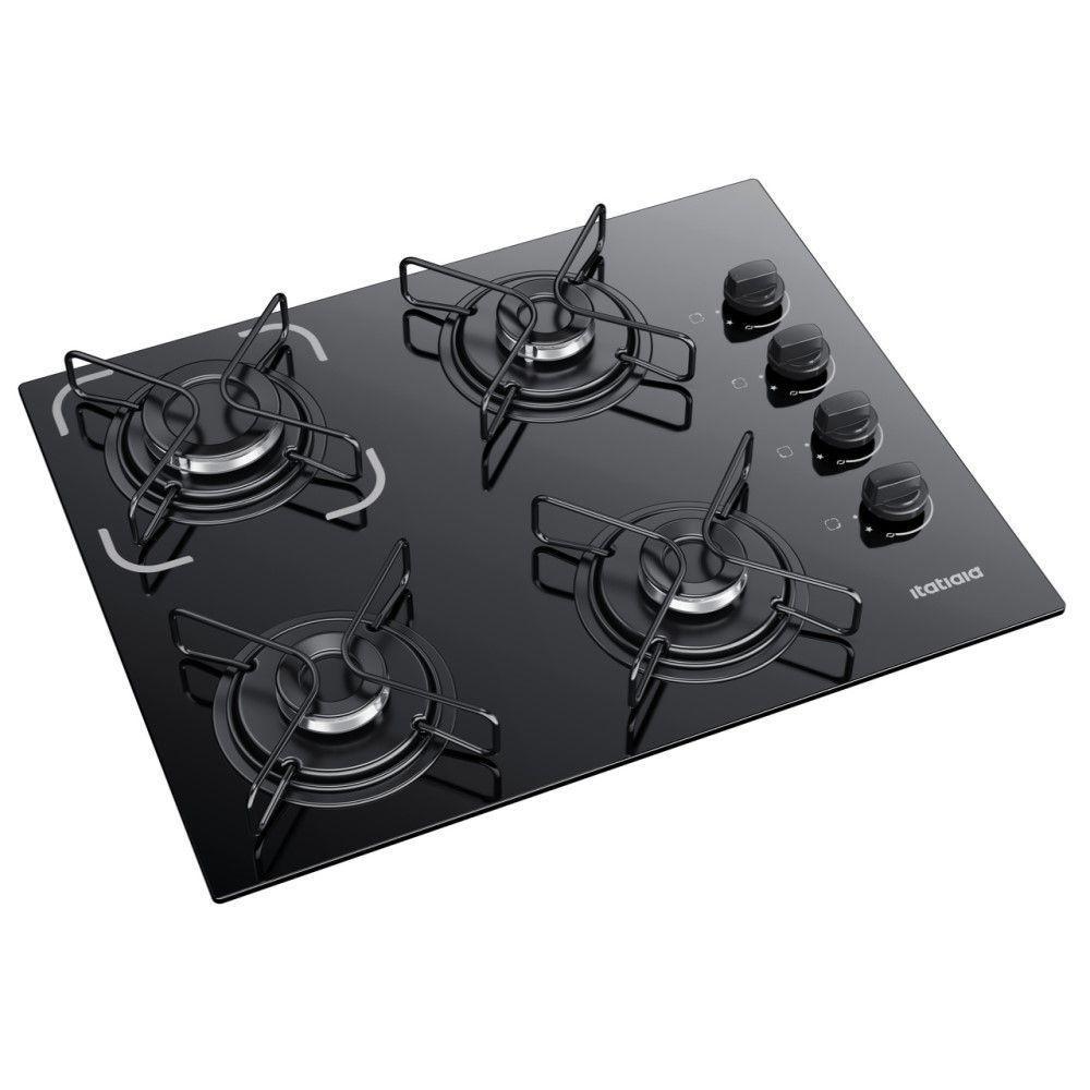 Cooktop 4 Bocas Itatiaia A Gás Em Aço Inox E Mesa Vidro Temperado Essencial Preto - Bivolt - 2