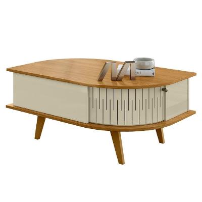 Mesa De Centro Para Sala 90cm Indy Z10 Cumaru Opala Mpozenato