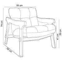 Kit 04 Poltronas Decorativa Fixa Para Sala Living Ikary L02 Canela Linho Cru - Lyam Decor - 5