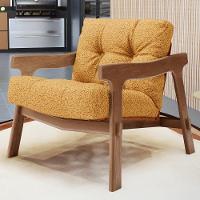 Kit 04 Poltronas Decorativa Fixa Para Sala Living Ikary L02 Canela Prime Bouclê Mostarda - Lyam Decor - 2