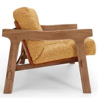 Kit 04 Poltronas Decorativa Fixa Para Sala Living Ikary L02 Canela Prime Bouclê Mostarda - Lyam Decor - 8