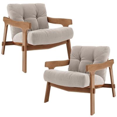 Kit 2 Poltronas Decorativas Ikary L02 Bouclé Bege Lyam Decor