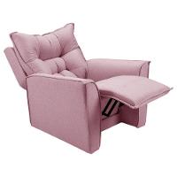 Poltrona Reclinavel Do Papai Para Sala King Linho Rosê Rose