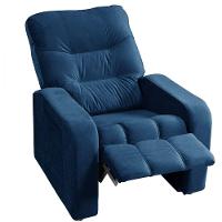 Poltrona Do Papai Reclinavel Para Sala Maldivas Veludo Azul - 2