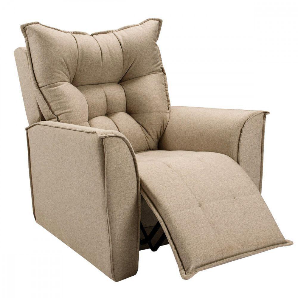 Poltrona Reclinavel Do Papai Para Sala King Linho Capuccino Capuccino - 3