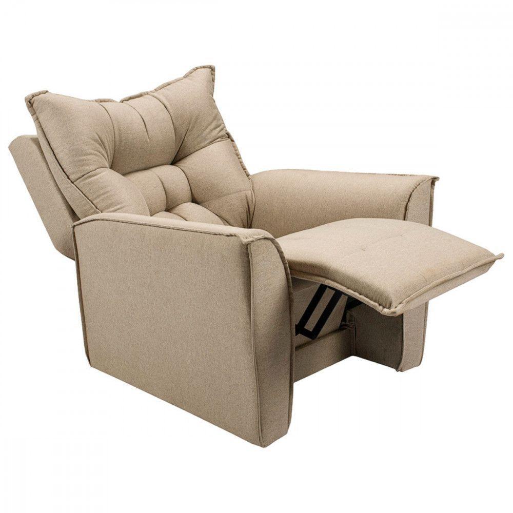 Poltrona Reclinavel Do Papai Para Sala King Linho Capuccino Capuccino - 4