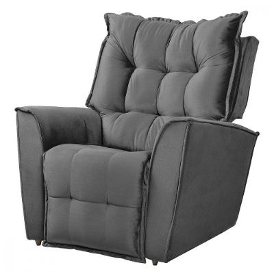 Poltrona Reclinavel Do Papai Para Sala King Veludo Chumbo Chumbo