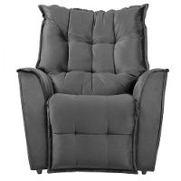 Poltrona Reclinavel Do Papai Para Sala King Veludo Chumbo Chumbo