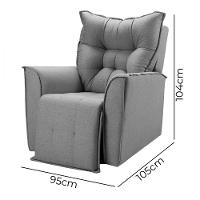 Poltrona Reclinavel Do Papai Para Sala King Linho Chumbo Chumbo - 6