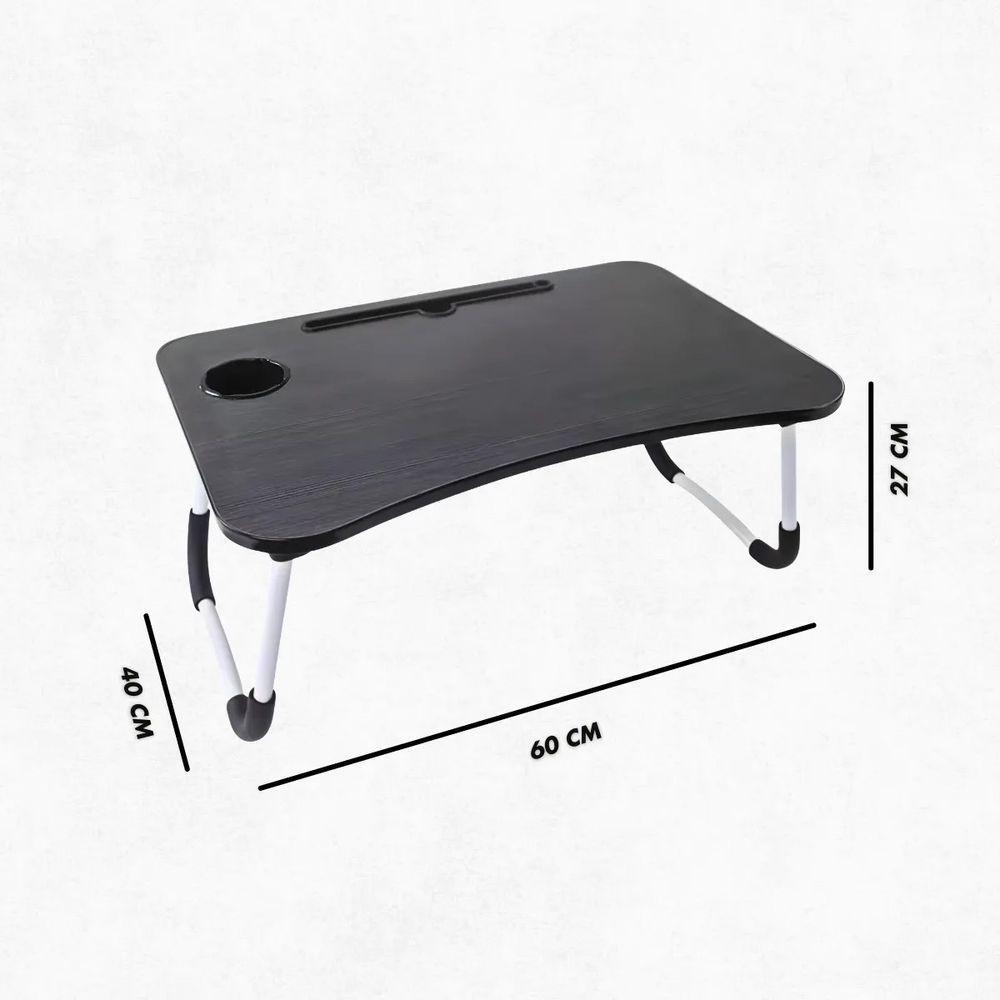 Mesa De Colo Portátil Dobrável Suporte Multiuso - Preto - 1