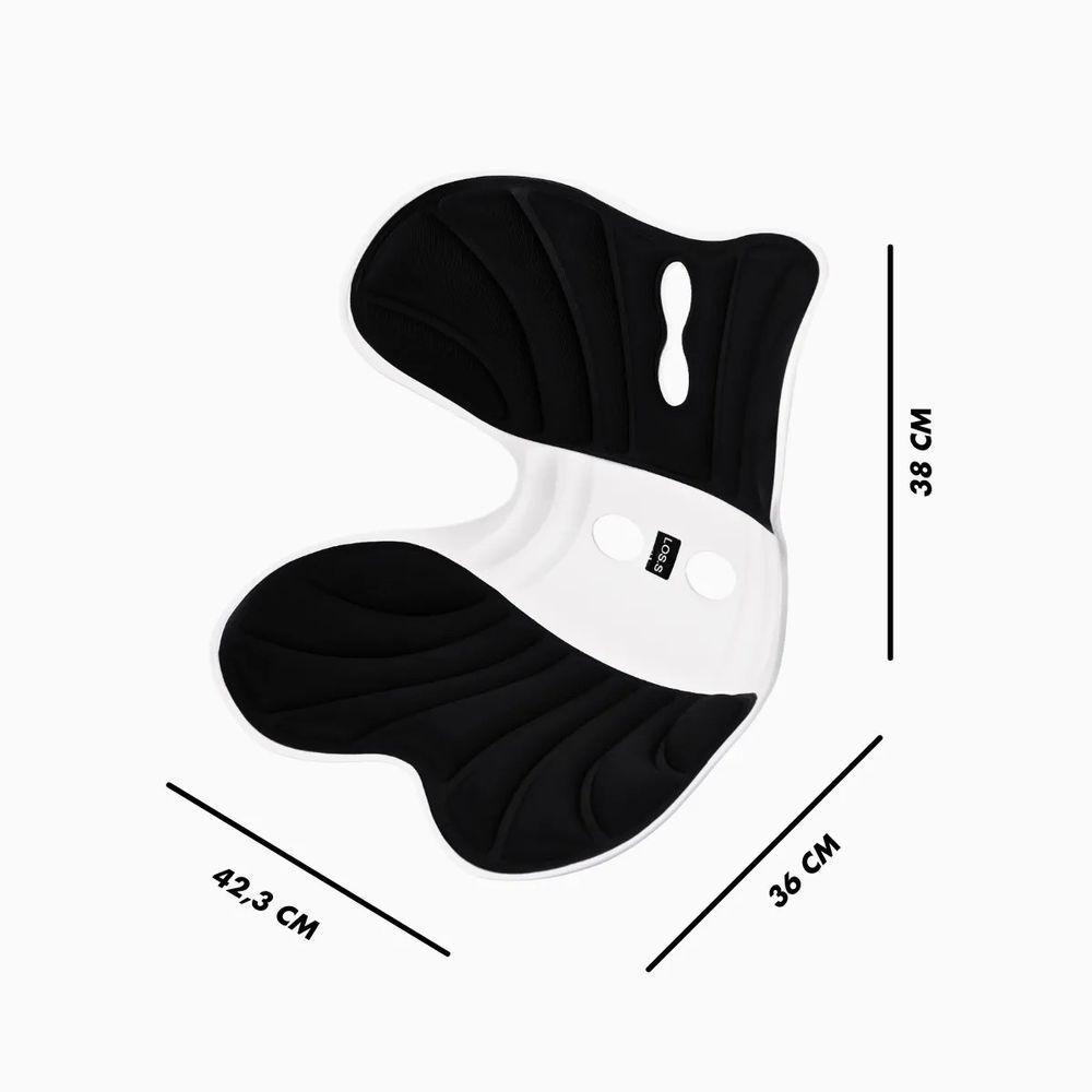 Almofada Apoio Lombar Cadeira Correção De Coluna Gg - Preto - 3