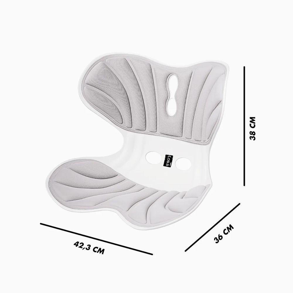 Almofada Apoio Lombar Cadeira Correção De Coluna Gg - Cinza - 3