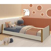Cama Evolutiva 2 Em 1 Ravi Areia Fosco Com Pés Amadeirado - Reller Móveis Areia Fosco - 2