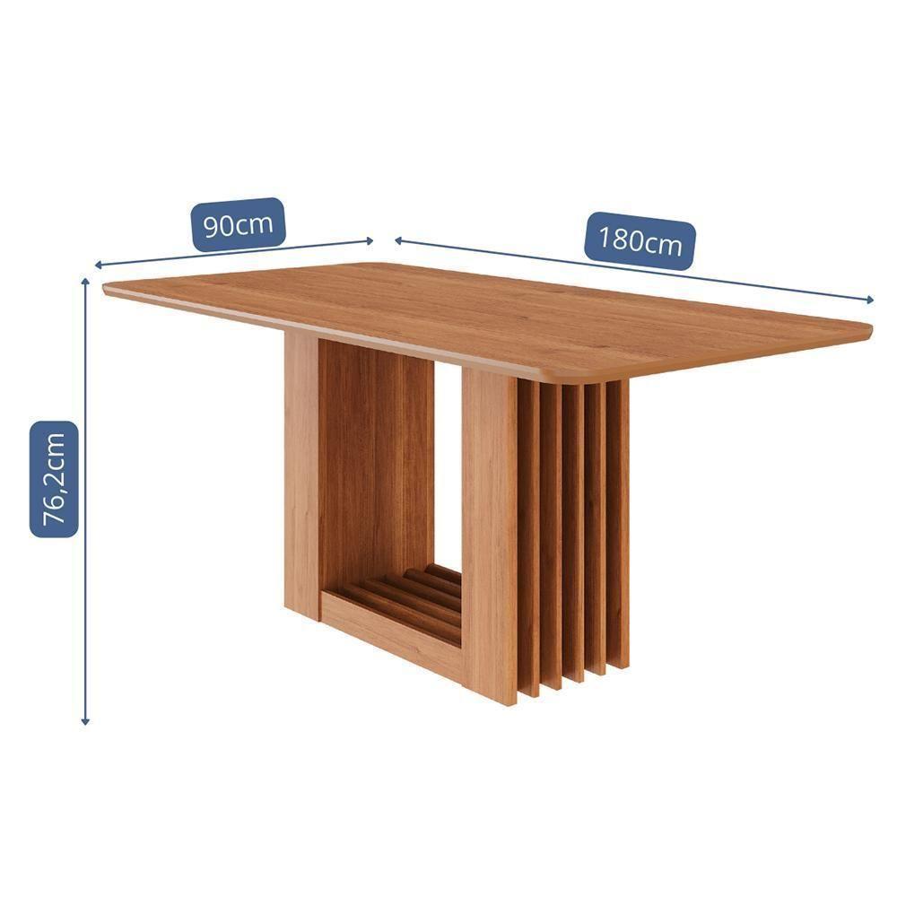 Mesa De Jantar Retangular Ariela 180x90 Cinamomo Com Tampo Em Mdf - Cimol Móveis Cinamomo - 3