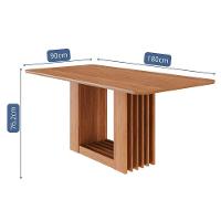 Mesa De Jantar Retangular Ariela 180x90 Cinamomo Com Tampo Em Mdf - Cimol Móveis Cinamomo - 3