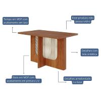 Mesa De Jantar Retangular Louise 130x80 Cinamomo Com Tampo Em Mdf - Cimol Móveis Cinamomo - 2