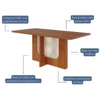 Mesa De Jantar Retangular Louise 180x90 Cinamomo Com Tampo Em Mdf - Cimol Móveis Cinamomo - 2