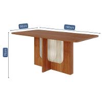 Mesa De Jantar Retangular Louise 180x90 Cinamomo Com Tampo Em Mdf - Cimol Móveis Cinamomo - 3