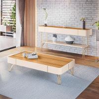 Aparador Vivant E Mesa De Centro Cadenza Off White Cinamomo - Hb Móveis - 2