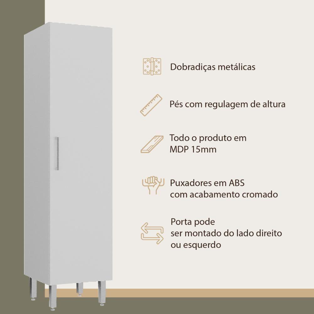 Armário De Lavanderia Multiuso Com 1 Porta 45cm Multimóveis Cr30040 Branco - 3