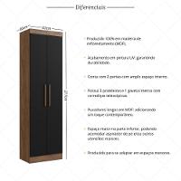 Armário Multiuso De Lavanderia 2 Portas Multimóveis Cr35264 Castanho-preto