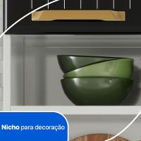 Armário De Cozinha Compacta De Aço Com Balcão Com Tampo 105cm Multimóveis Cr20362 Branco-preto - 7