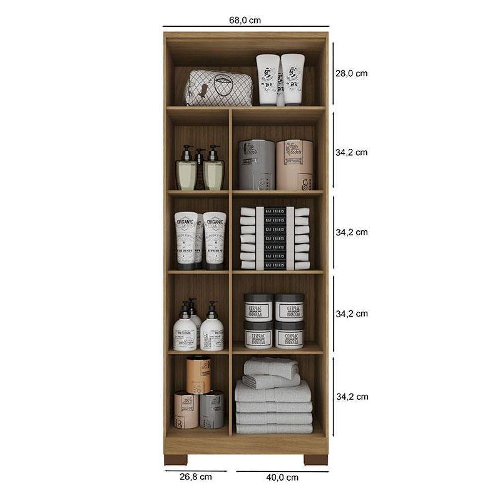 Armário Multiuso Ambiente Versatill 2 Portas Com Chave Carvalho Americano Off White - Incorplac - 3