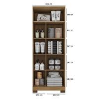 Armário Multiuso Ambiente Versatill 2 Portas Com Chave Carvalho Americano Off White - Incorplac - 3