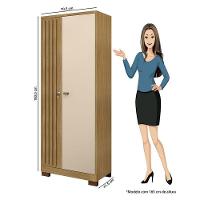 Armário Multiuso Versatile 2 Portas Com Chave Carvalho Americano Off White - Incorplac - 2