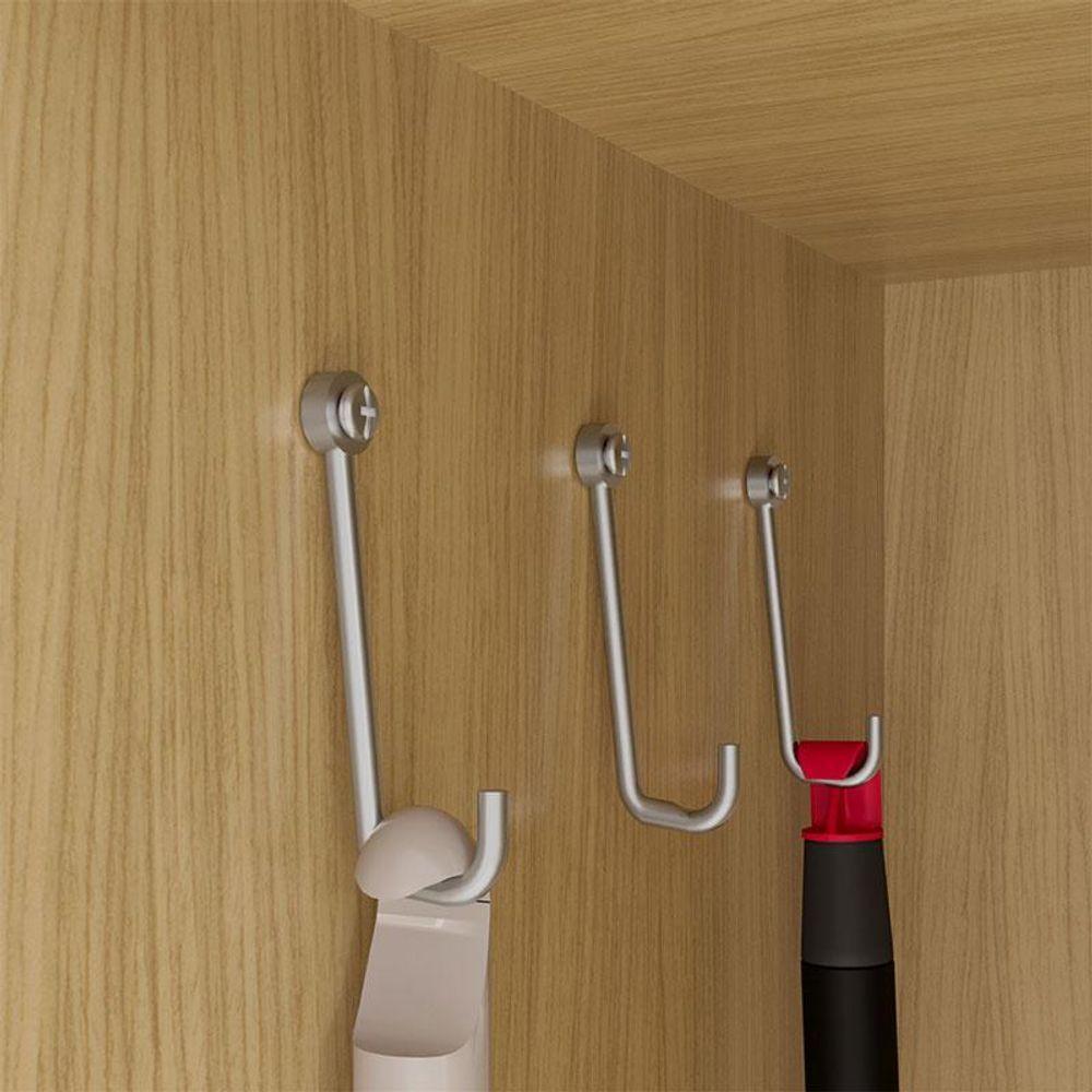 Armário Multiuso Versatile 2 Portas Com Chave Carvalho Americano Grafite - Incorplac - 7