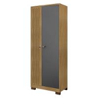 Armário Multiuso Versatile 2 Portas Com Chave Carvalho Americano Grafite - Incorplac - 1