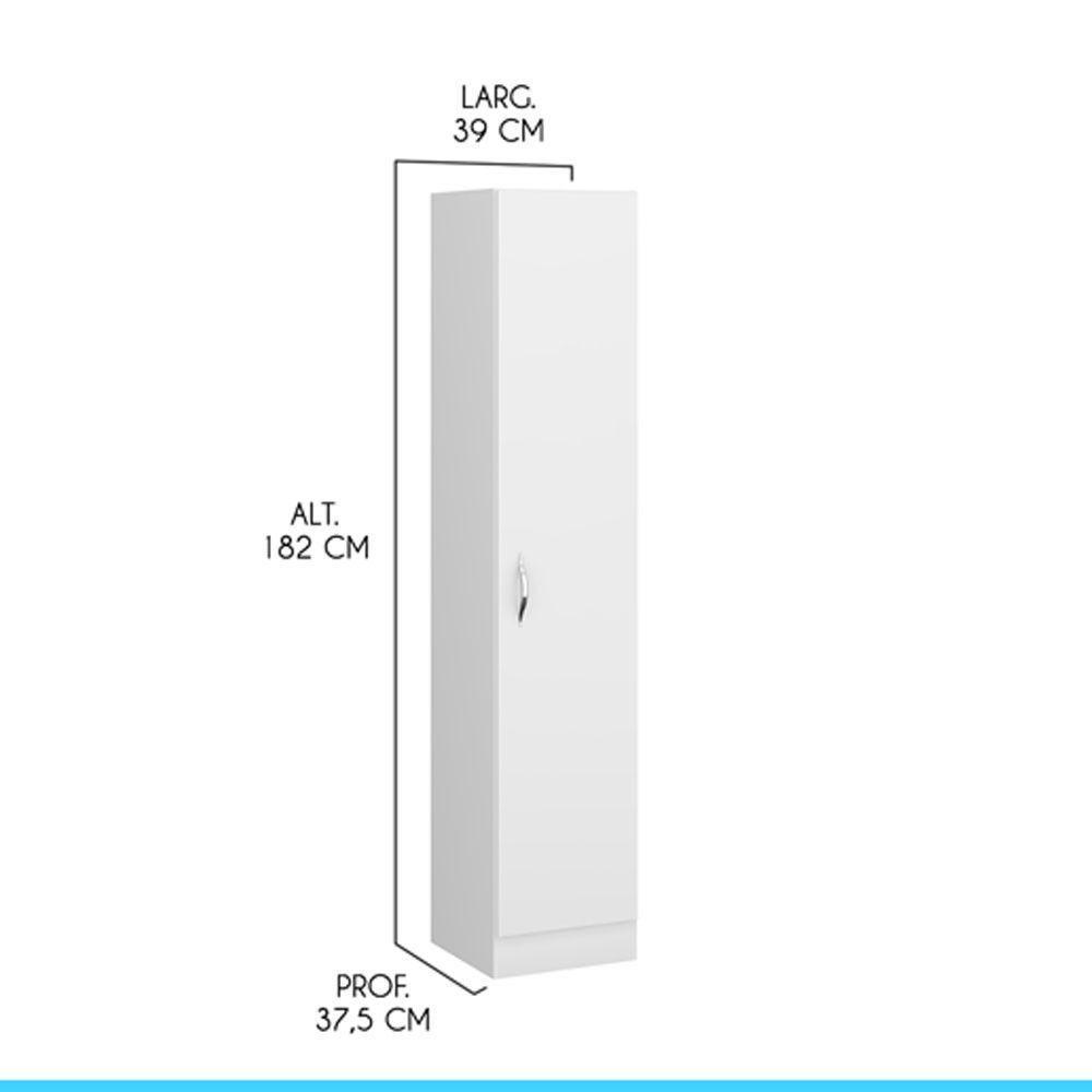 Armário Multuso Com 1 Porta 39x182cm Mdp Menu Móveis Branco - 2