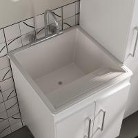 Conjunto Armários De Lavanderia Com Gabinete E Tanque 45l Multimóveis Cr30041 Branco - 6