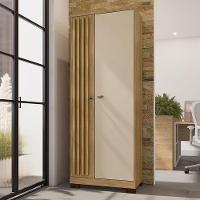 Comôda Madri Com Armário Multiuso Versátile Carvalho Americano Off White - Incorplac - 6