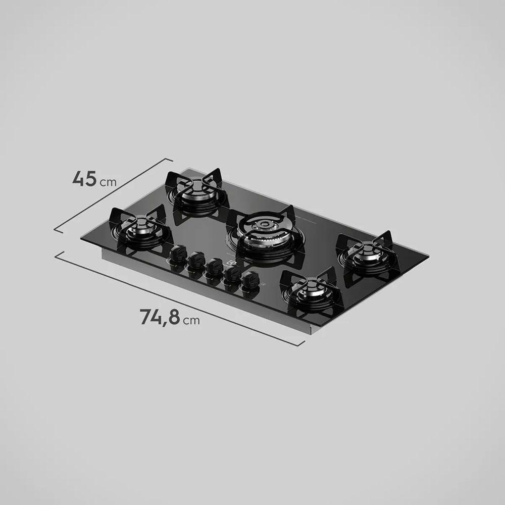 Cooktop 5 Bocas Electrolux A Gás Com Tripla Chama KE5TP Bivolt - 4