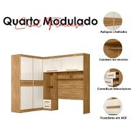 Quarto Modulado Casal Florença Freijó Off White - Moval