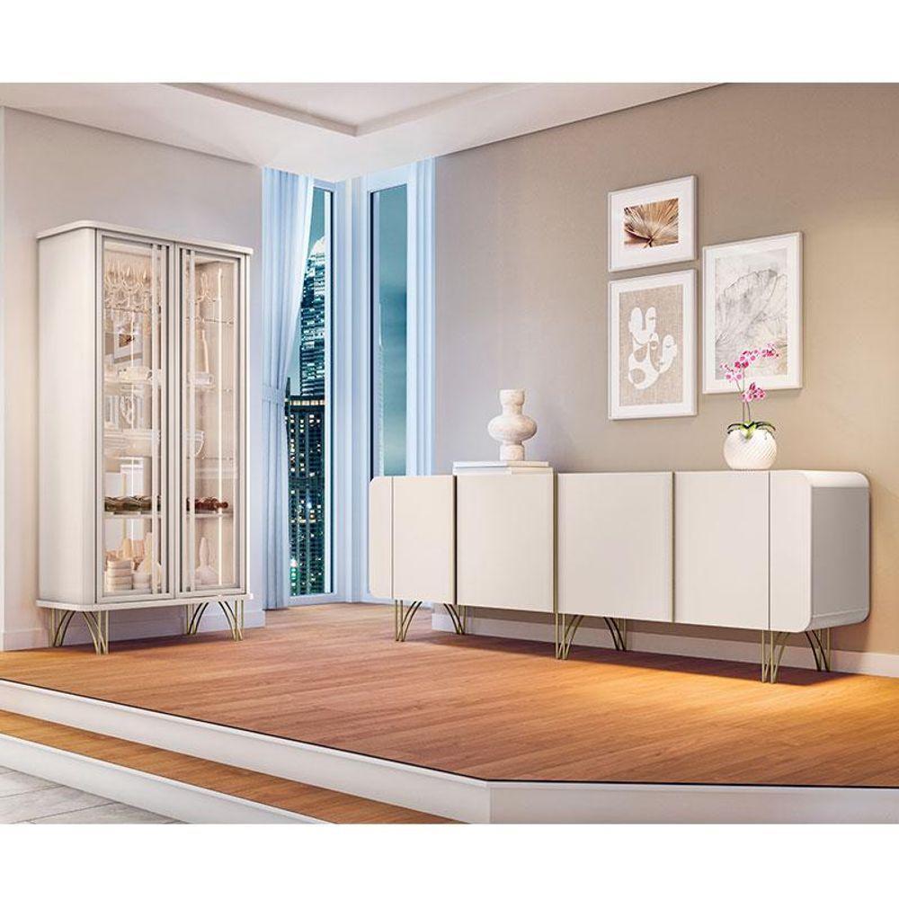 Buffet Saluti E Cristaleira évora Off White - Hb Móveis - 2