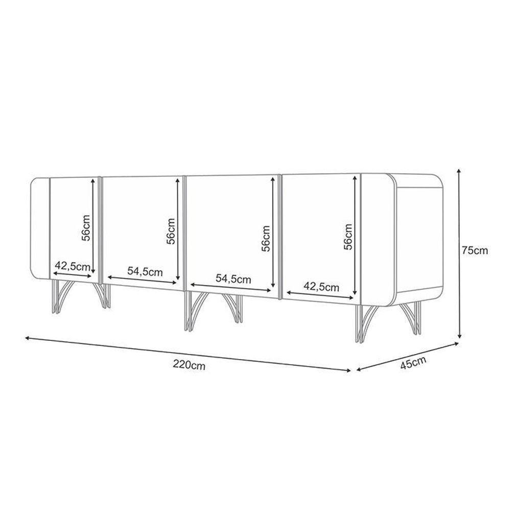Buffet Saluti E Cristaleira évora Off White - Hb Móveis - 5