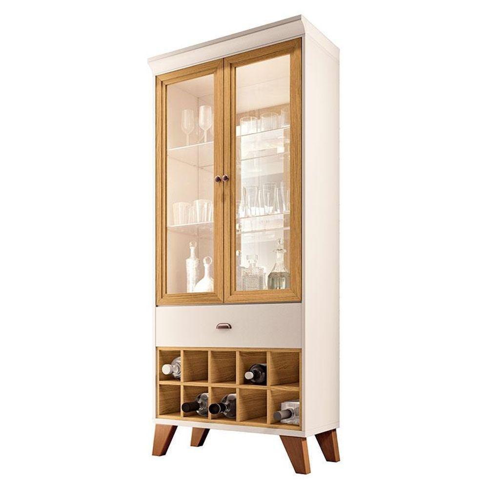 Buffet Soft E Cristaleira ópera Off White Cinamomo - Hb Móveis - 5