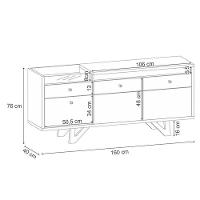 Buffet Soft E Cristaleira ópera Off White Cinamomo - Hb Móveis