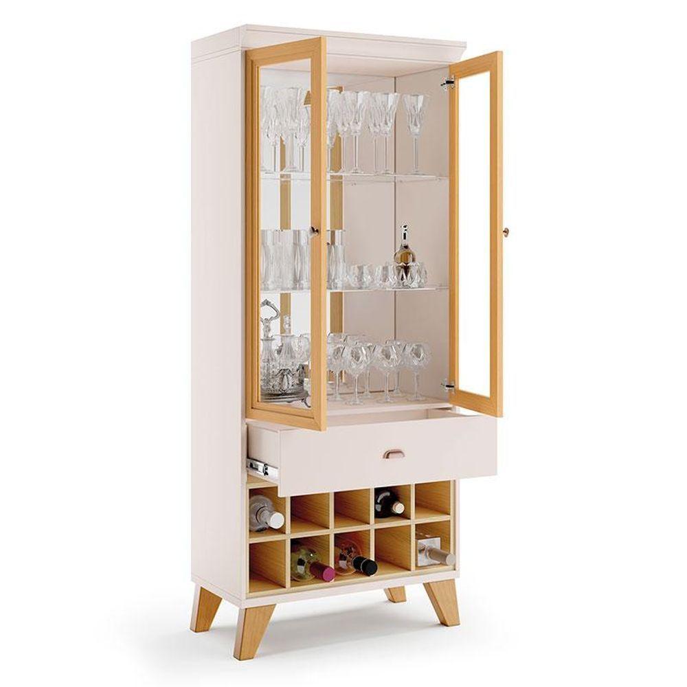 Buffet Melodia E Cristaleira ópera Off White Cinamomo - Hb Móveis - 5