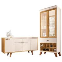 Buffet Melodia E Cristaleira ópera Off White Cinamomo - Hb Móveis - 1