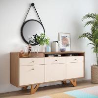 Buffet Soft Castanho Off White - Hb Móveis - 5