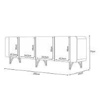 Buffet Saluti E Cristaleira évora Off White Cinamomo - Hb Móveis - 5