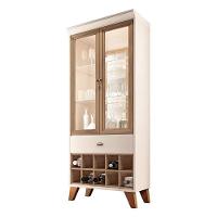 Buffet Melodia E Cristaleira ópera Off White Castanho - Hb Móveis