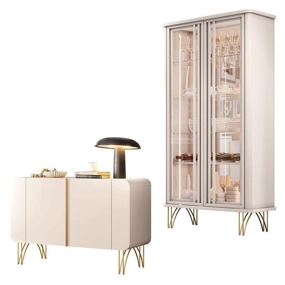 Buffet Benvenuto E Cristaleira évora Off White - Hb Móveis - 1