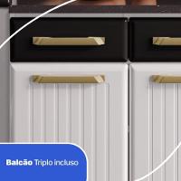Cozinha Completa Modulada Aço 4 Peças Com Balcão Com Tampo Multimóveis Cr20370 Branco-preto - 5
