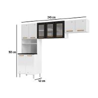 Cozinha Compacta Aço 3 Peças Com Armário Para Forno-micro-ondas Multimóveis Cr20367 Branco-preto - 2