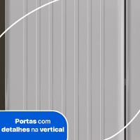 Cozinha Compacta Aço 3 Peças Com Armário Para Forno-micro-ondas Multimóveis Cr20367 Branco-preto